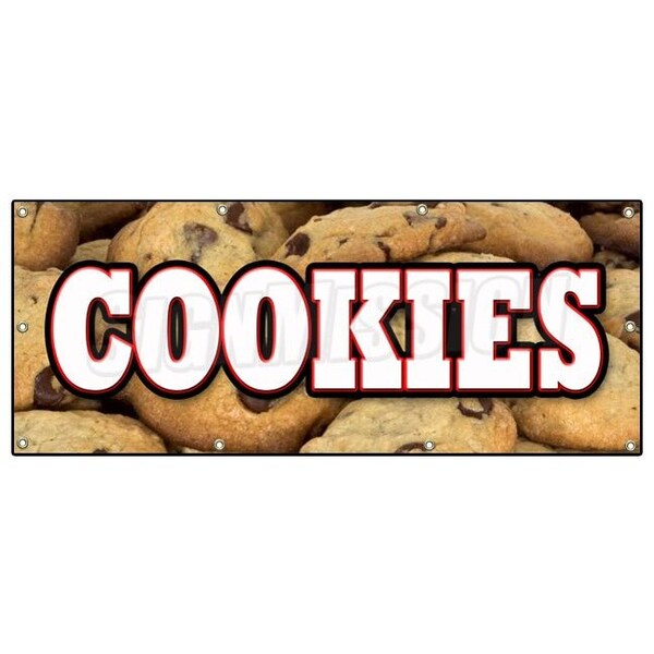 COOKIES BANNER SIGN fresh baked homemade chocolate chip oatmeal